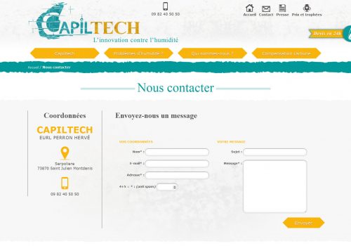 Capiltech page contact