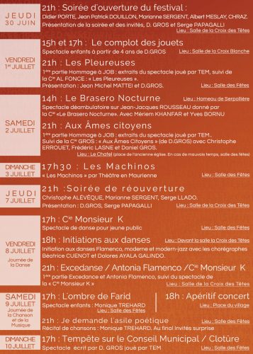 Verso du festival Merci les Potes