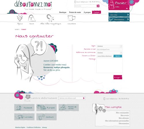 Site déboutonnez-moi page Compte