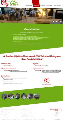 Page intérieur du Lycée Roz Glaz