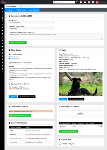 Maquette psy4vet fiche client